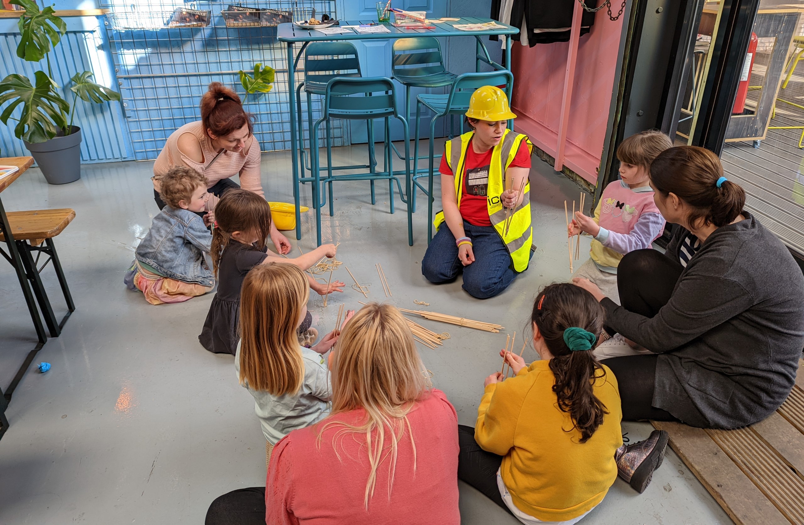 Children being taught about engineering